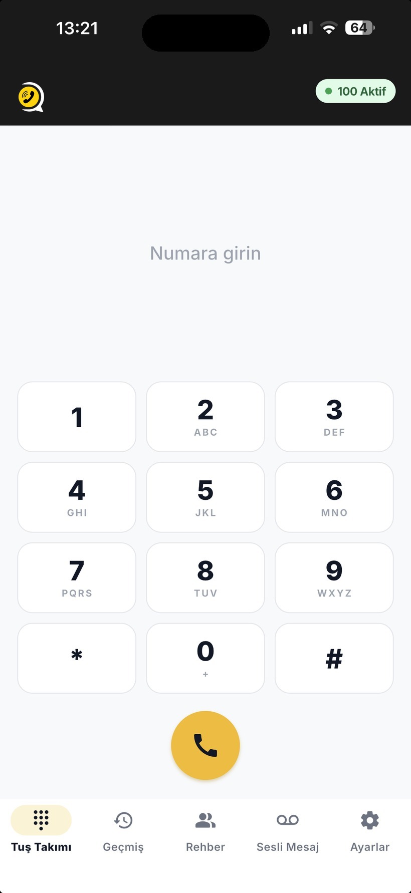 VoisPhone tuş takımı — dahili numarası kayıt çipinin içinde
